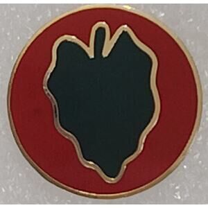 U.S. Army 24th Infantry Division Novelty Hat/Lapel/Brooch Pin, Enamel Metal
